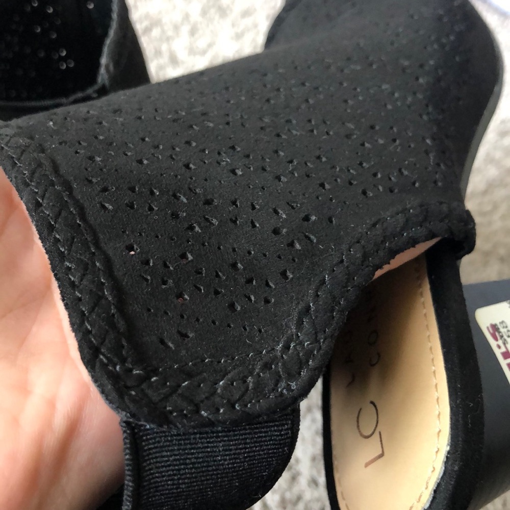 .SOLD. Lauren Conrad Black Peep Toe Boots 6 1/2 - Picture 8 of 8